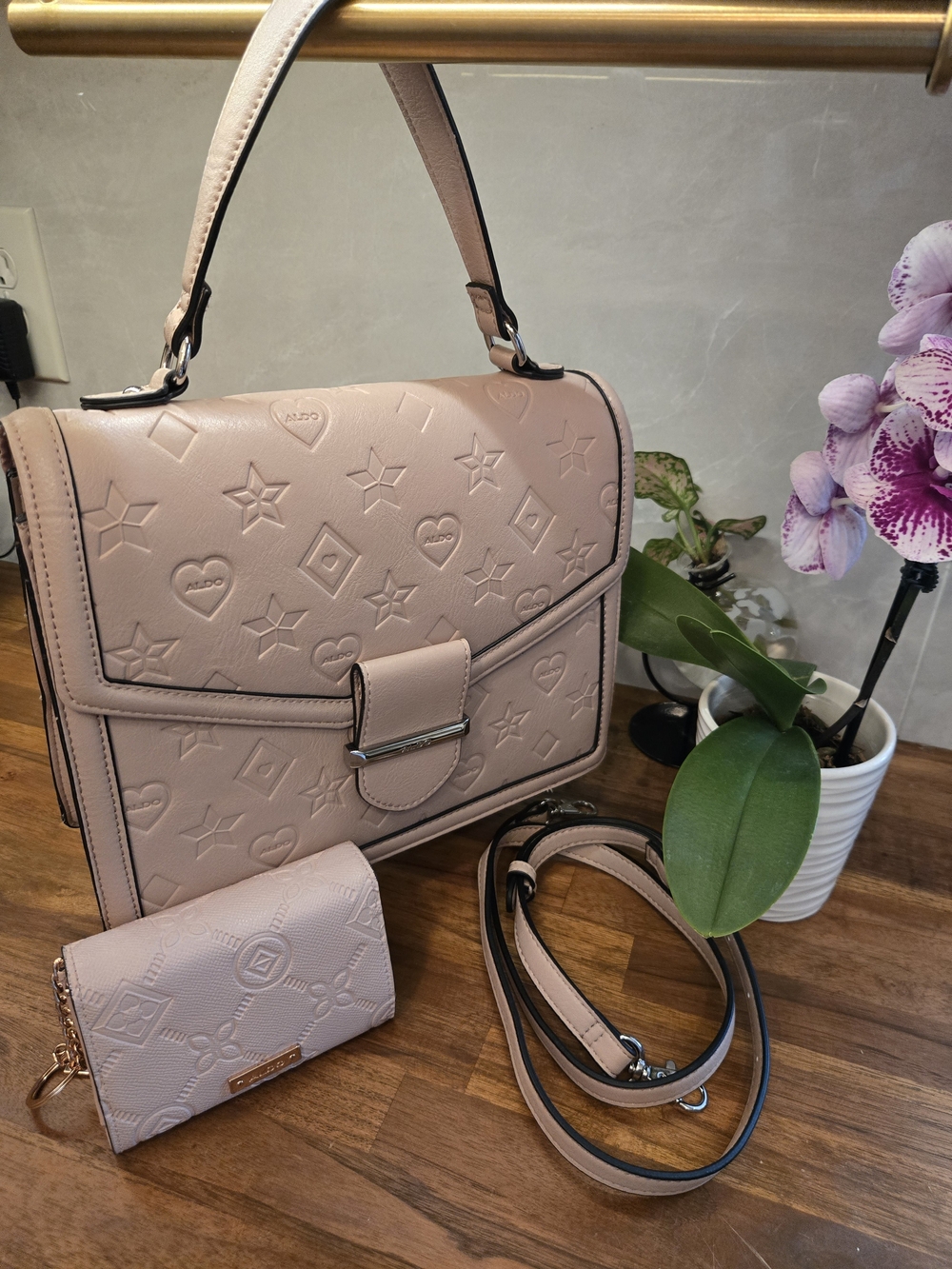 Aldo Blush Pink Top Handle Crossbody And Iconipouch Mini Wallet Bundle NWOT